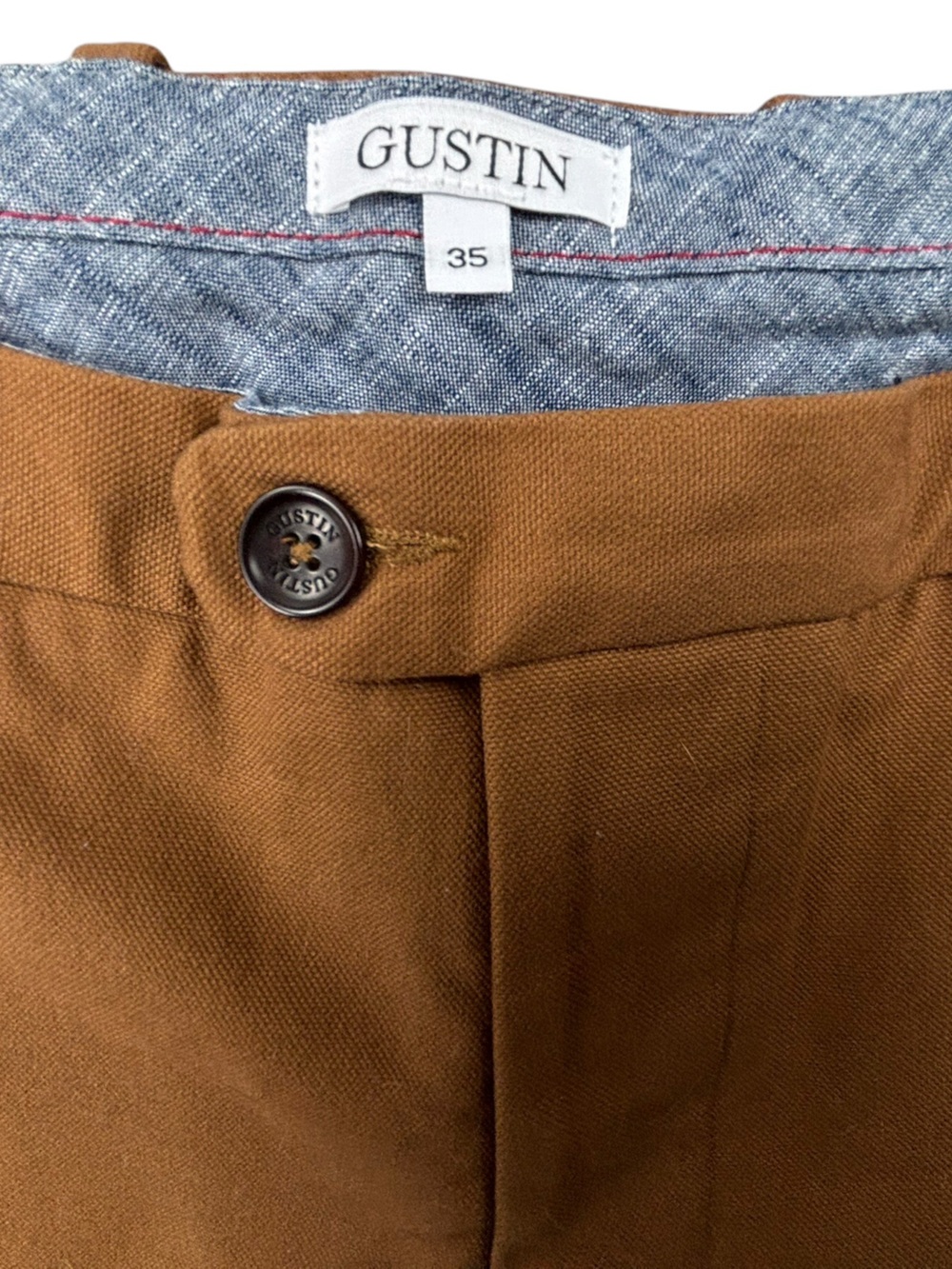 NWOT | Gustin | #207 Camel Duck Canvas Chinos | Size 35 - Picture 5 of 12